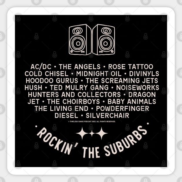 Australian Rock Music Rockin' The Suburbs Sticker by Timeless Chaos